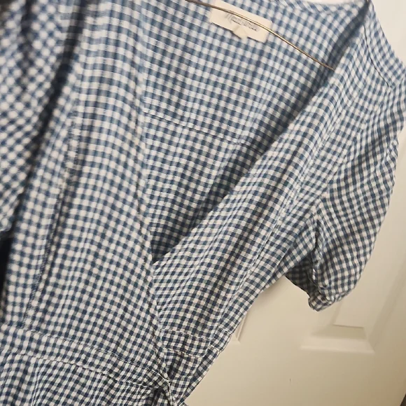 Madewell Cotton Navy Dorothy Gingham Wrap Dress - Picture 6 of 6